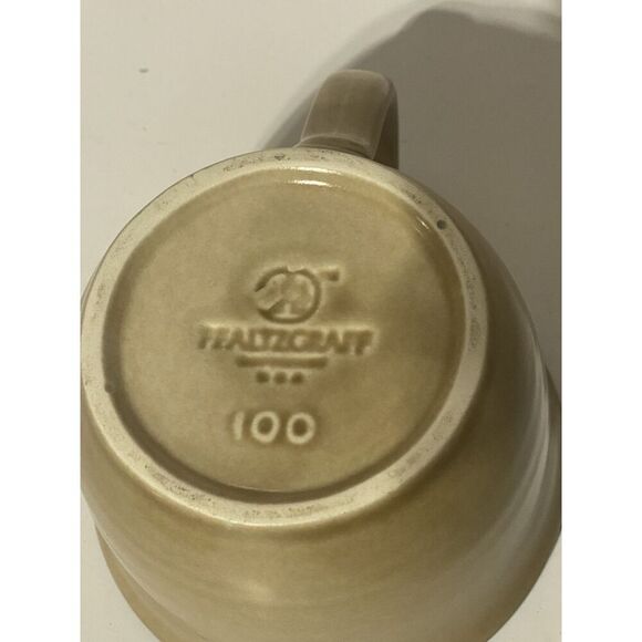 Pfaltzgraff Folk Art Stoneware Bowl Tan Blue Floral Primitive Country 6.25” - Picture 4 of 15